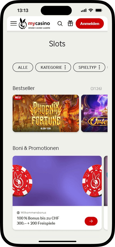 Mycasino Slots und Spiele